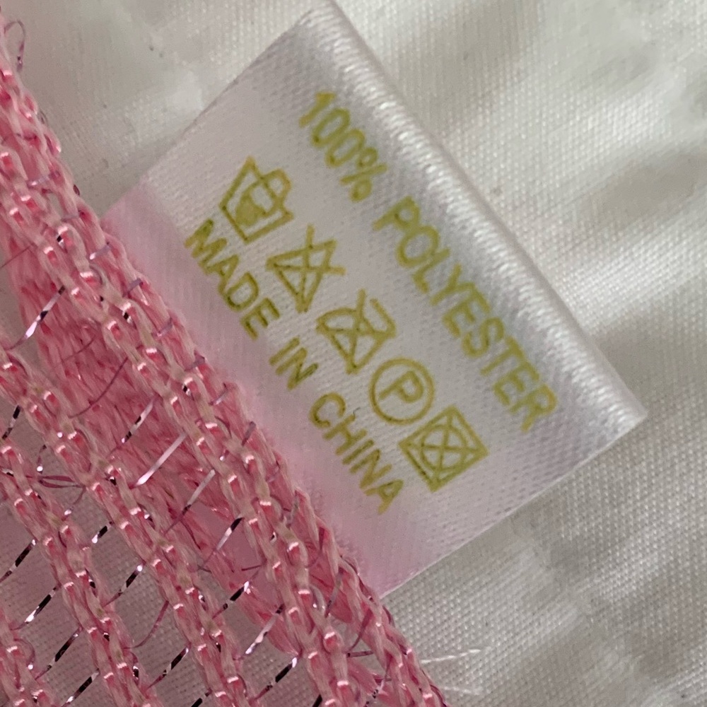 High Fashion Long Scarf Wrap Women Size 41” X 19” Pink Silver Lightweight Fringe - Picture 10 of 10